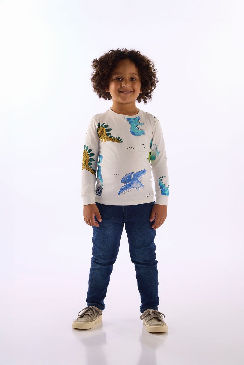 Camiseta-Manga-Longa-Infantil-Mundo-Dino-Off-White