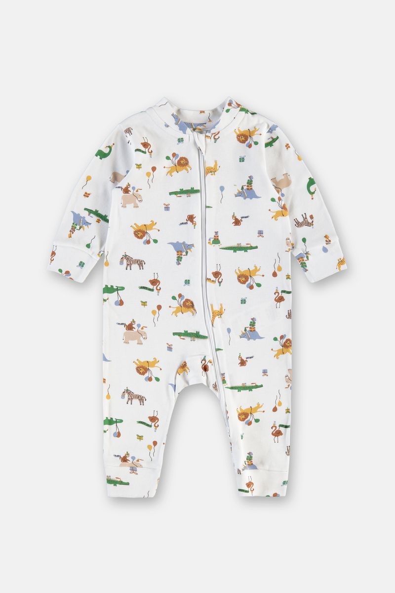 Macacão-estampado-bebê-com-zíper-frontal-Multicolor